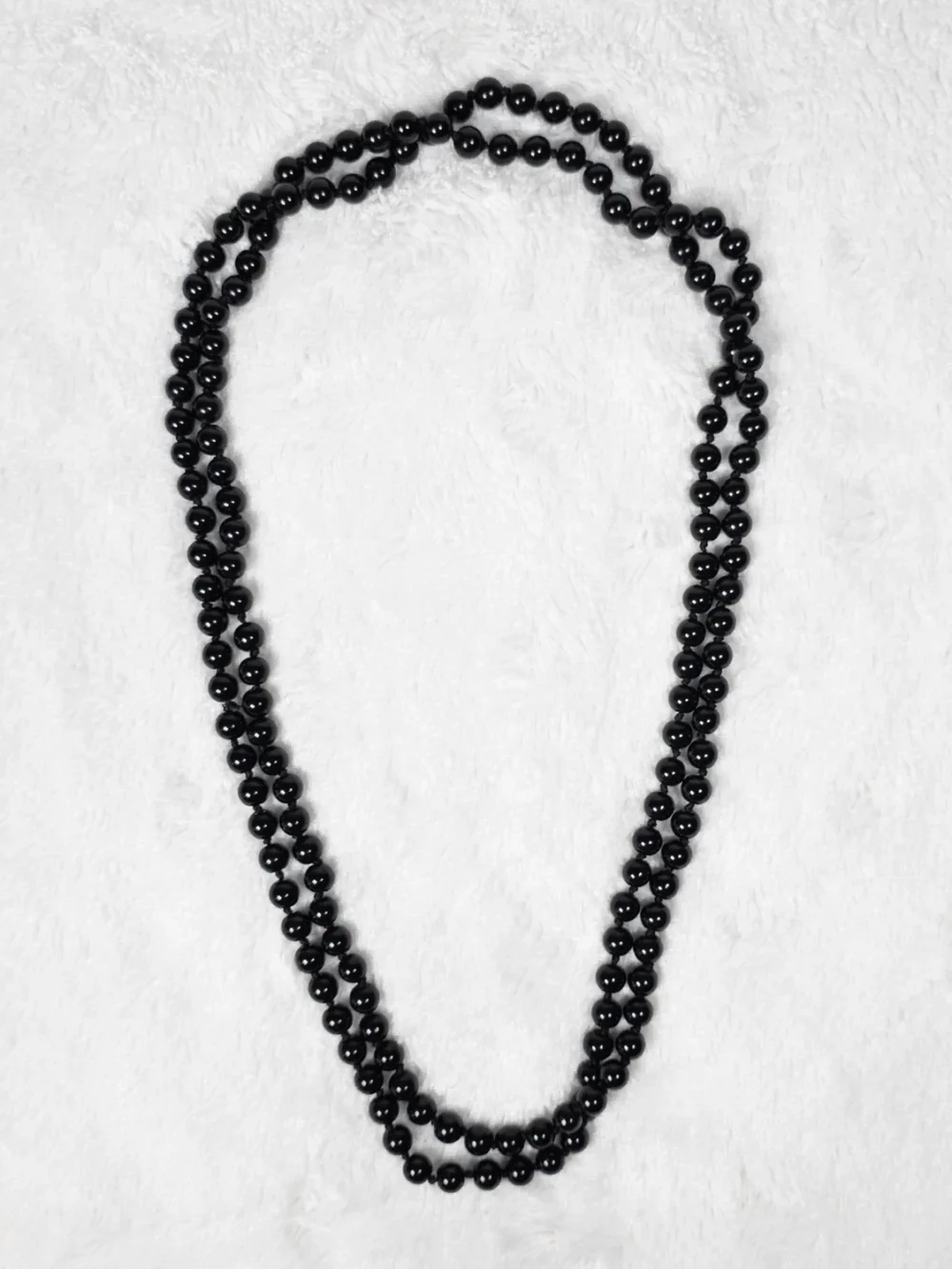 czarne korale – długi naszyjnik