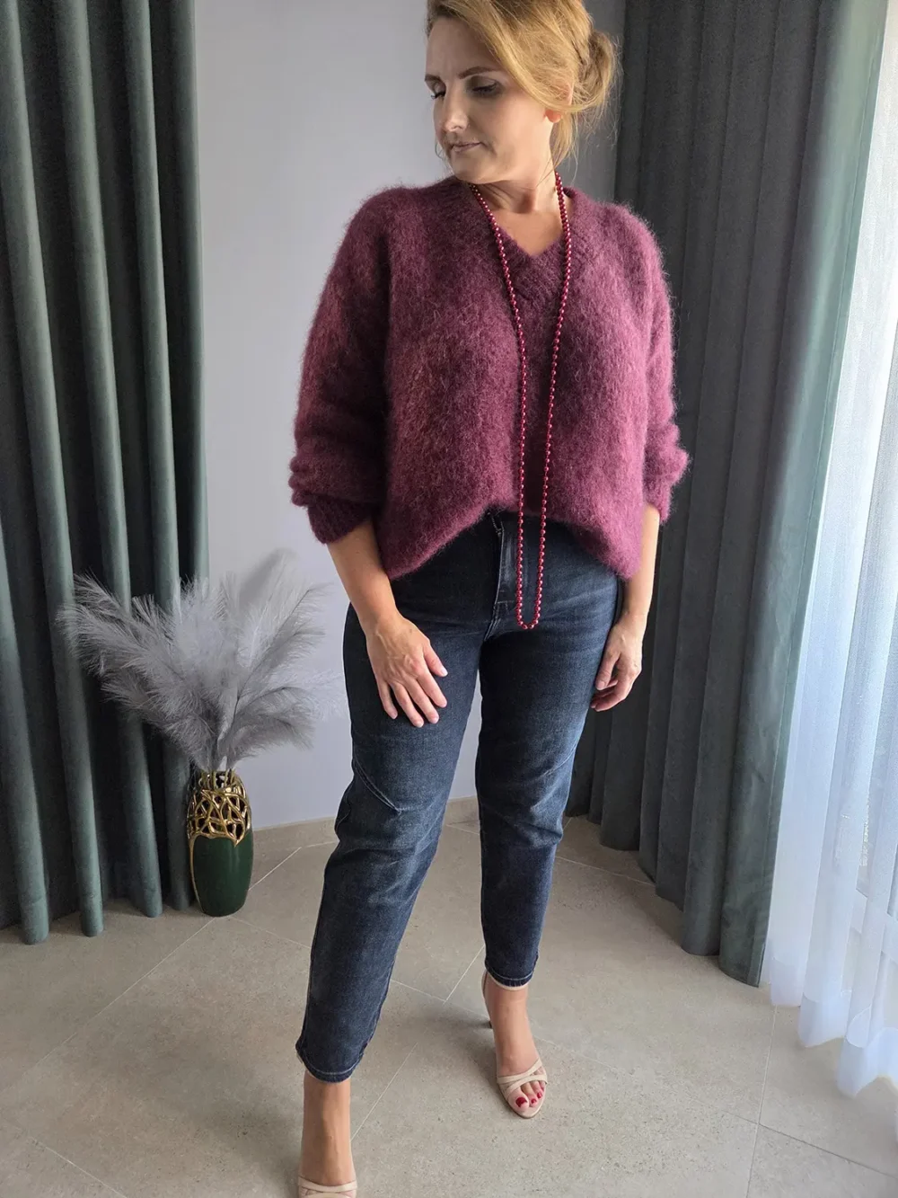 Grafitowe spodnie jeansowe Baggy Fit